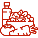 Special dietary options icon including raw vegan gluten-free for yoga course in Rishikesh