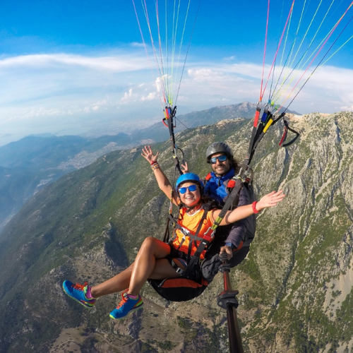 Paragliding near Rishikesh Himalayan view