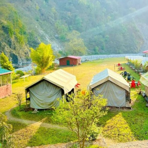 Camping in Rishikesh riverside tents