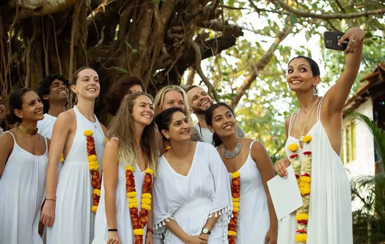 Ayurvedic yoga session during 10 Day Yoga Retreat in Goa