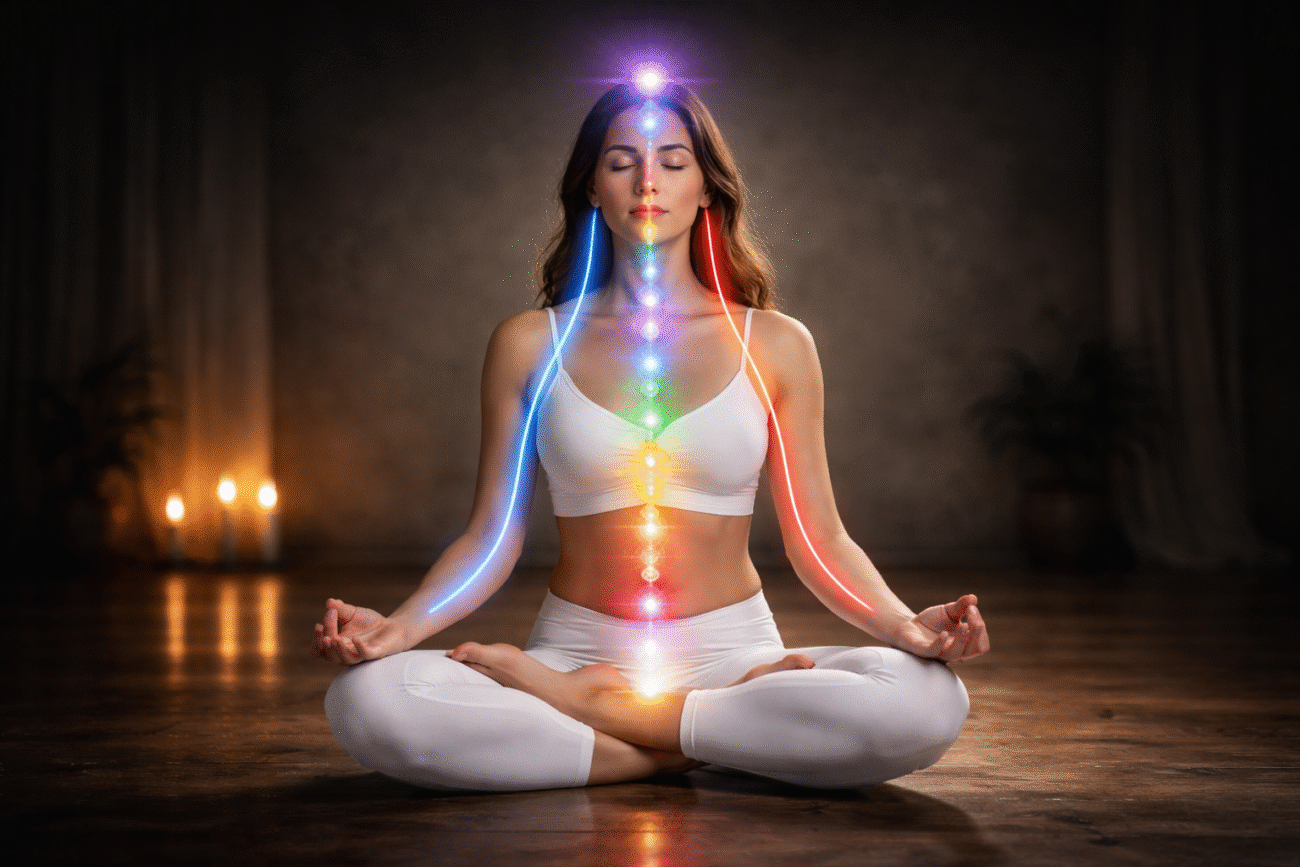 Ida Pingala Sushumna energy channels in human body meditation