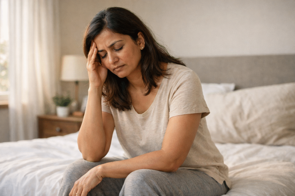 person feeling energy imbalance symptoms